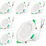 Spot led encastrable, 230v 7w spot plafond, lot de 6 ip44 spot etanche salle de bain, 3000k 4000k 6500k ...