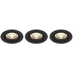 Spots led encastrables impala, 6w, 400 lumen, blanc chaud, pack de 3, noir - philips