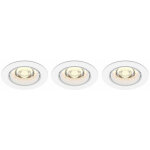 Spots led encastrables impala, 6w blanc chaud, 400 lumen, pack de 3, blanc - philips
