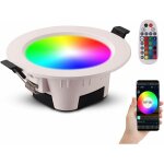 Vurahome - spot led encastrable rgb couleur luminosit� r�glable 700 lumens avec t�l�commande pour salon ...