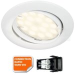 Spot led orientable blanc avec ampoule gu10 230v eq. 50w, blanc chaud Spot led orientable blanc avec ampoule gu10 230v eq. 50w, blanc chaud