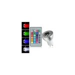 Mediawave store - spot led rgb avec tlcommande multicolore 3w