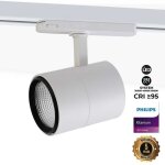 Spot led sur rail triphasé cct 42w - cri 95 - driver philips - blanc Spot led sur rail triphasé cct 42w - cri 95 - driver philips - blanc