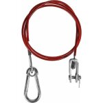 Cble scurit mousqueton attache acier charge max. 150kg