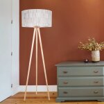 Lampadaire lampadaire salon lampe c�t� lampe chambre, 3 pieds bois de bouleau papier peint maison de ...