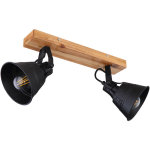 Plafonnier spot vintage rglable salon chambre lampe bois noir