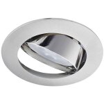 Spot rond encastrable et orientable chrome mat rond avec douille gu10 raccord incurv protg hipow