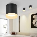 Spot en saillie led spot en saillie noir - spot de plafond rond blanc chaud 3000k spots en saillie 5w ...