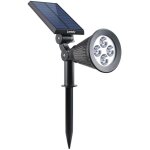 Lumisky spot solaire ext�rieur �tanche - 4 leds blanches - 200 lm - tete pivotante a 90�c