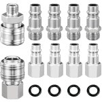 Spurtar raccord rapide pneumatique 1 / 4' eu, 10 pi�ces embout compresseur air europ�en, raccord de compresseu ...