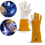 Gants de soudeur gants de travail en cuir vritable rsistant  la chaleur - stahlwerk