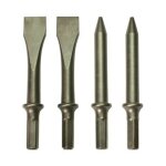 Jeu de 4 burins avec tige hexagonale 10 mm, ensemble burins en acier pour travaux de dmolition et burinage, ...