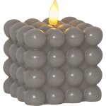 Star trading - bougie  bulles led dot', cire vritable, gris