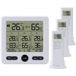 Station m�t�o sans fil avec capteur ext�rieur, radio num�rique, affichage thermom�tre, hygrom�tre, 3 ...