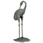 Statue decorative de grue en fonte