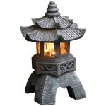Statues de lanterne de pagode � �nergie solaire, ornements de jardin de lumi�re de pagode de style japonais ...