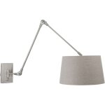 Applique, lampe articulée, lampe de chambre, textile, gris, variateur rotatif orientable Applique, lampe articulée, lampe de chambre, textile, gris, variateur rotatif orientable