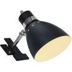 Steinhauer - sienna jump clamp & clip on lampe noir mat, chrome poli