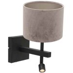 Steinhauer - applique murale lampe de lecture lampe de lit lampe de chambre textile gris noir mat