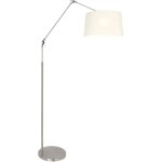 Steinhauer - lampadaire articulé lampadaire orientable textile blanc argent salon Steinhauer - lampadaire articulé lampadaire orientable textile blanc argent salon