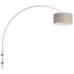 Steinhauer - sienna sparkled light applique avec abat - jour en acier bross�, abat - jour gris