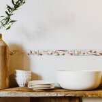 Sticker adh�sif 10 pi�ces fleurs s�ch�es roses, 2, 5 cm x 15 cm, d�co homestaging maison