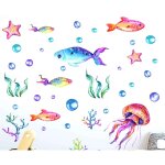 Stickers muraux animaux marins - avec effet lumineux bleu.