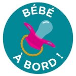 Stickers pour voiture - b�b� � bord t�tine - electrostatique - 15 cm