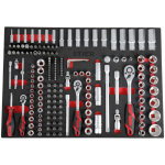 Stier ? jeu de douilles 179pcs 1 / 4' 3 / 8' 1 / 2' ? acier au chrome - vanadium ? cliquets r�versibles ...