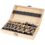 Stier - jeu de forets � fa�onner rang�s dans un coffret en bois, 15 pi�ces