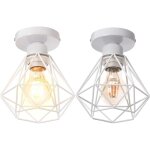 Stoex lot de 2 plafonnier industrielle vintage design rétro cage en métal fer forge, suspension luminaire ... Stoex lot de 2 plafonnier industrielle vintage design rétro cage en métal fer forge, suspension luminaire ...