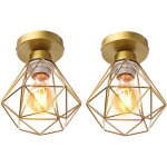 Stoex lot de 2 plafonnier industrielle vintage design r�tro cage en m�tal fer forge, suspension luminaire ...