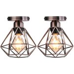 Stoex lot de 2 plafonnier industrielle vintage design rétro cage en métal fer forge, suspension luminaire ... Stoex lot de 2 plafonnier industrielle vintage design rétro cage en métal fer forge, suspension luminaire ...