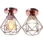 Stoex lot de 2 plafonnier industrielle vintage design rétro cage en métal fer forge, suspension luminaire ... Stoex lot de 2 plafonnier industrielle vintage design rétro cage en métal fer forge, suspension luminaire ...