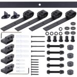 Stoex 3. 52m quincaillerie kit de rail suspendu porte double coulissante, double porte j forme, ensemble ...