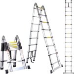 3, 8m chelle tlescopique en aluminium pliante (1, 9m + 1, 9m) chelle escamotable multifonction bricolage ...
