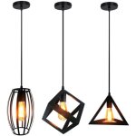 Stoex lot de 3 suspension luminaire industrielle cage mtal, lamps lustre d'clairage intrieur lumire ...