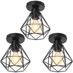 Stoex 3pcs plafonnier industriel en métal, suspension luminaire style vintage design forme cage diamant ... Stoex 3pcs plafonnier industriel en métal, suspension luminaire style vintage design forme cage diamant ...