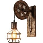 Stoex ? applique murale industrielle en m�tal ? style vintage avec poulie ? e27 compatible led ? �clairage ...