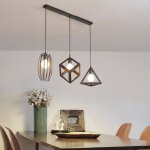 Stoex ? lustre suspension 3 lampes noir ? design industriel r�tro ? abat - jour m�tal e27 ? longueur ...