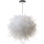 Stoex lustre suspension luminaire en plume blanche design forme sph�re e27 40w pour chambre d�coration ...