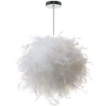 Stoex lustre suspension luminaire en plume blanche design forme sphère e27 40w pour chambre décoration ... Stoex lustre suspension luminaire en plume blanche design forme sphère e27 40w pour chambre décoration ...