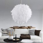 Stoex lustre suspension en plumes 30 cm e27 40w blanc pour salon, chambre de votre fille ou garçon Stoex lustre suspension en plumes 30 cm e27 40w blanc pour salon, chambre de votre fille ou garçon