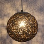Stoex noir rétro suspension luminaire en rotin globe rond 15cm , lustre abat - jour diy lampe plafond ... Stoex noir rétro suspension luminaire en rotin globe rond 15cm , lustre abat - jour diy lampe plafond ...