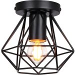 Stoex plafonnier industrielle cage en m�tal fer forge, retro suspension luminaire lustre style vintage ...