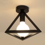 Stoex plafonnier industrielle retro en m�tal cube fer noir, suspension luminaire pour salon chambre caf� ...