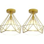 Stoex plafonnier rétro cage forme diamant 25cm, style industriel vintage en métal fer, luminaire ampoules ... Stoex plafonnier rétro cage forme diamant 25cm, style industriel vintage en métal fer, luminaire ampoules ...