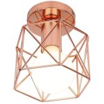 Stoex retro plafonnier industrielle en m�tal carr� fer noir, suspension cage cube luminaire e27 pour ...