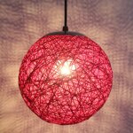 Stoex rouge rétro suspension luminaire en rotin globe rond 15cm , lustre abat - jour diy lampe plafond ... Stoex rouge rétro suspension luminaire en rotin globe rond 15cm , lustre abat - jour diy lampe plafond ...