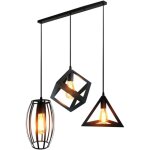 Stoex suspension luminaire industrielle 3 lumi�re cage m�tal, lustre d'�clairage int�rieur lamps corde ...